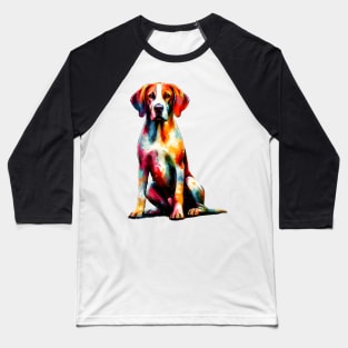 Artistic Braque du Bourbonnais in Colorful Splash Style Baseball T-Shirt